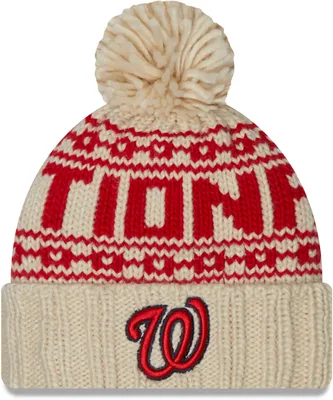 New Era Women's Washington Nationals Tan Sport Knit