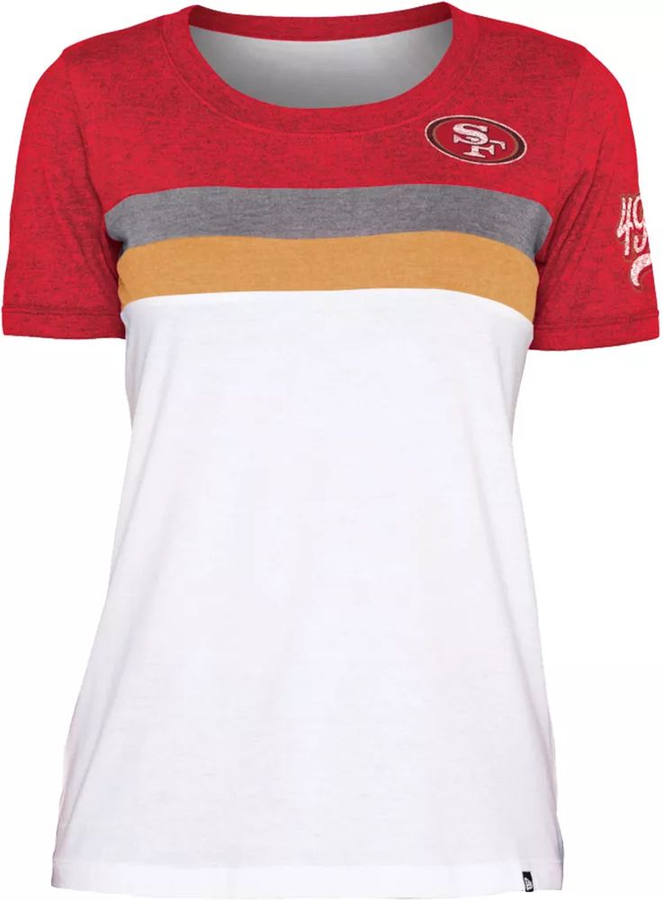 Dick's Sporting Goods New Era Women's San Francisco 49ers Colorblock White  T-Shirt