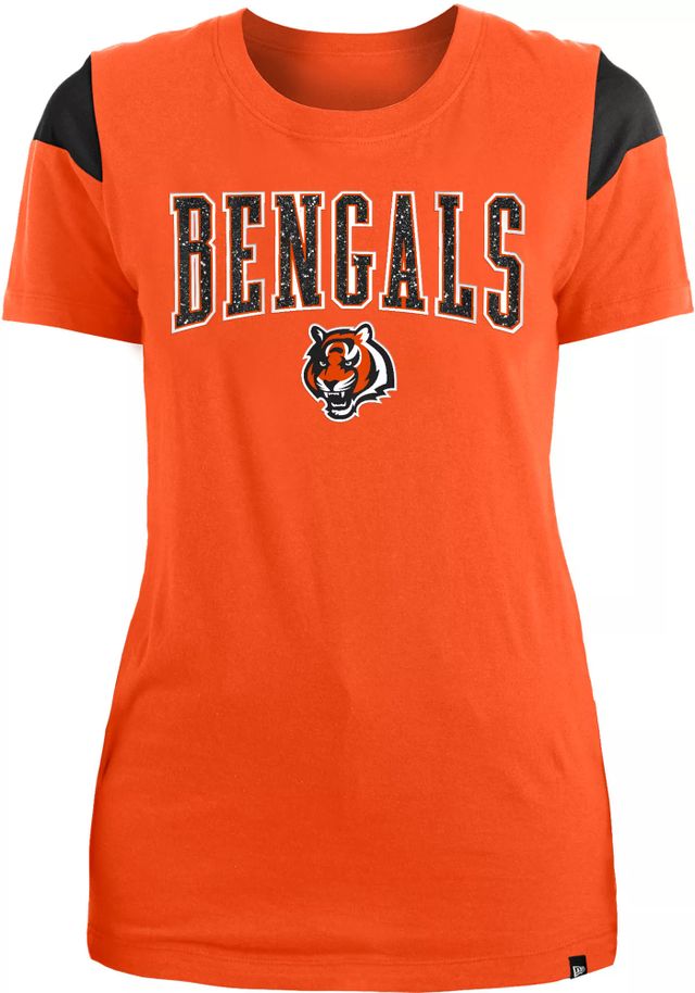 New Era Women's Cincinnati Bengals Space Dye Glitter Orange T