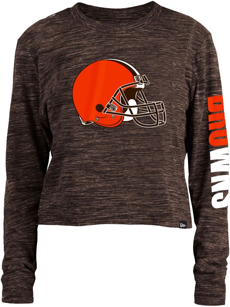 Dick's Sporting Goods New Era Women's Cleveland Browns Space Dye Brown Long  Sleeve Crop T-Shirt