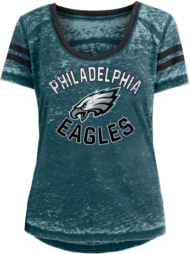 Dick's Sporting Goods New Era Women's Philadelphia Eagles Burnout Green  T-Shirt
