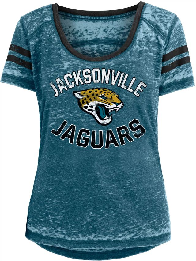 Women's New Era Black/Teal Jacksonville Jaguars Space Dye Scoop Neck  Racerback Tank Top