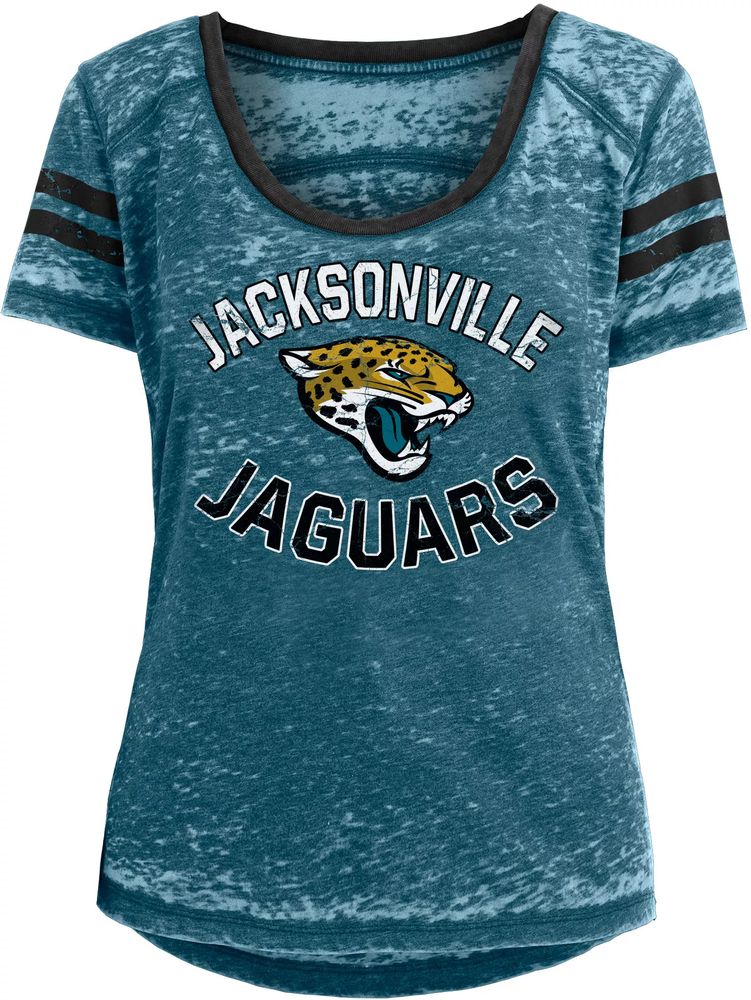 New Era Women's Jacksonville Jaguars Burnout Blue T-Shirt