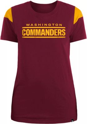 New Era Women's Washington Commanders Space Dye Glitter Red T-Shirt