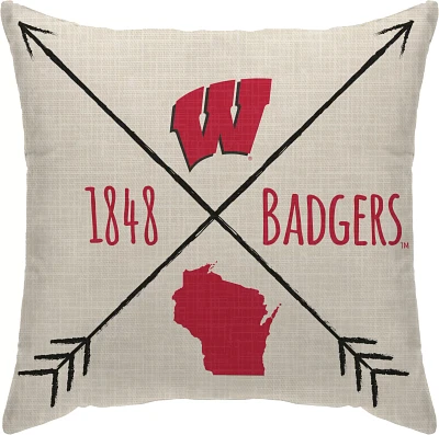 Pegasus Sports Wisconsin Badgers Cross Décor Pillow