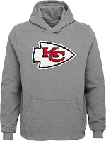 NFL Team Apparel Youth Kansas City Chiefs Primary Logo Grey Pullover Hoodie