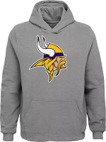 NFL Team Apparel Youth Minnesota Vikings Primary Logo Grey Pullover Hoodie