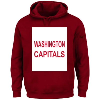 NHL Big & Tall Washington Capitals Square Solid Red Pullover Hoodie