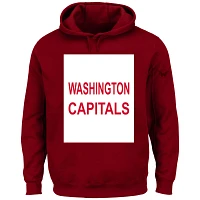 NHL Big & Tall Washington Capitals Square Solid Red Pullover Hoodie