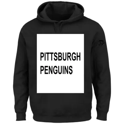 NHL Big & Tall Pittsburgh Penguins Square Solid Black Pullover Hoodie