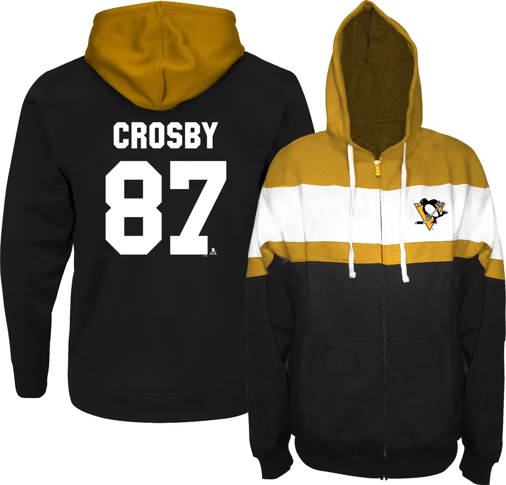 NHL Big & Tall Pittsburgh Penguins Sidney Crosby #87 Black Full-Zip Hoodie