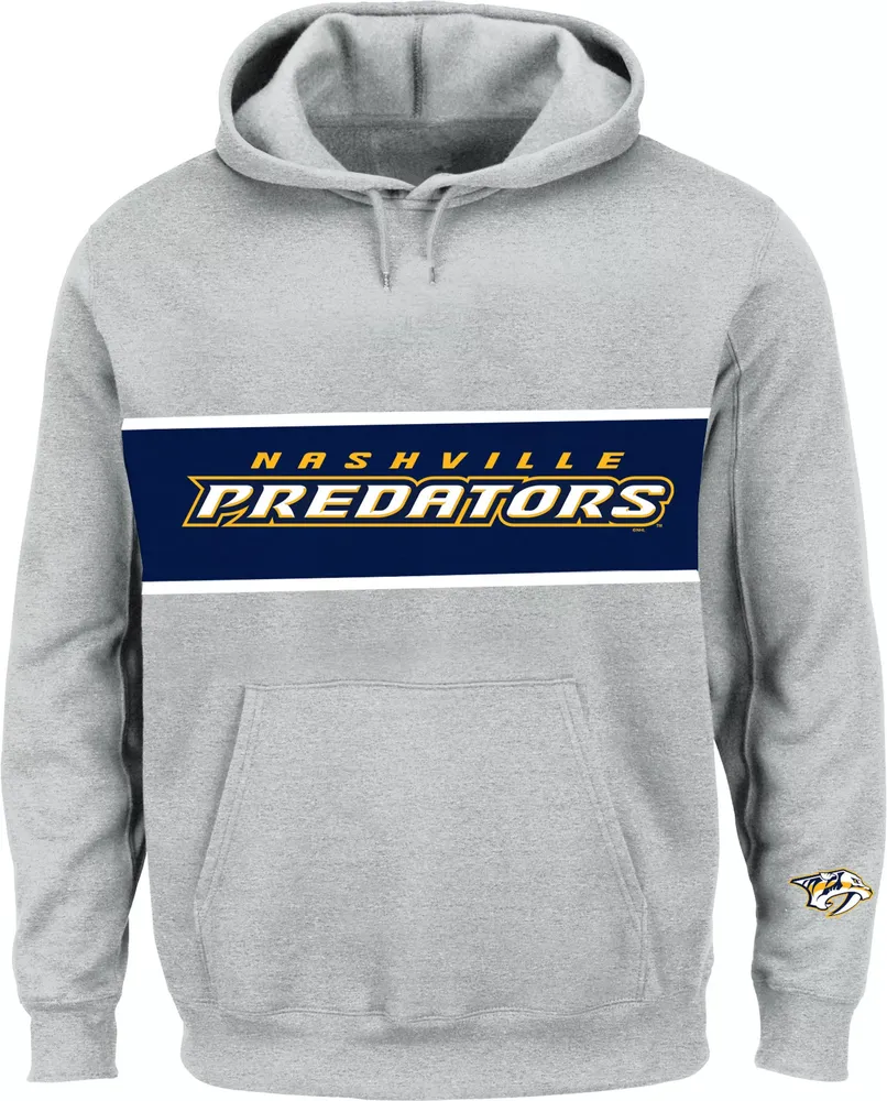 NHL Big & Tall Nashville Predators Wordmark Frame Grey Pullover Hoodie