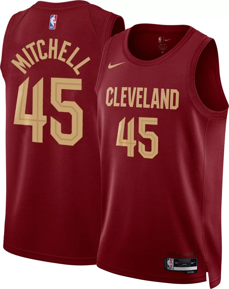 Nike Cleveland Cavaliers Donovan Mitchell #45 Red Dri-FIT Swingman Jersey