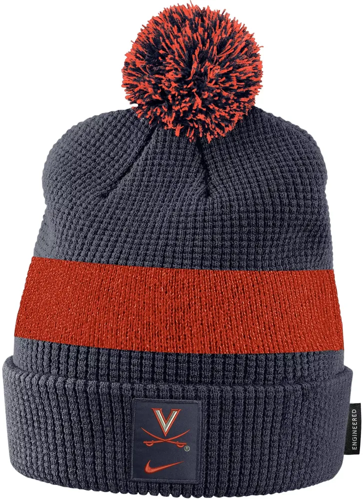 Nike Virginia Cavaliers Blue Football Sideline Cuffed Pom Beanie