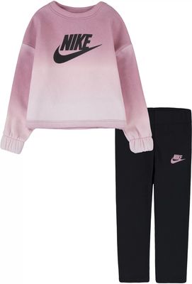 Nike Little Girls' Fleece Crew and Leggings Set