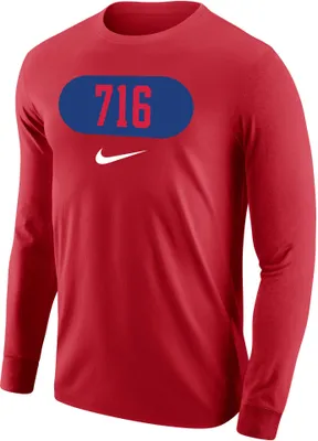 Nike Men's Buffalo 716 Area Code Red Long Sleeve T-Shirt