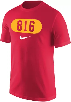 Nike Men's Kansas City 816 Area Code Red T-Shirt