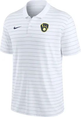 Nike Men's Milwaukee Brewers White Authentic Collection Victory Polo