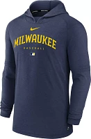 Nike Men's Milwaukee Brewers Navy Authentic Collection Dri-FIT Hoodie