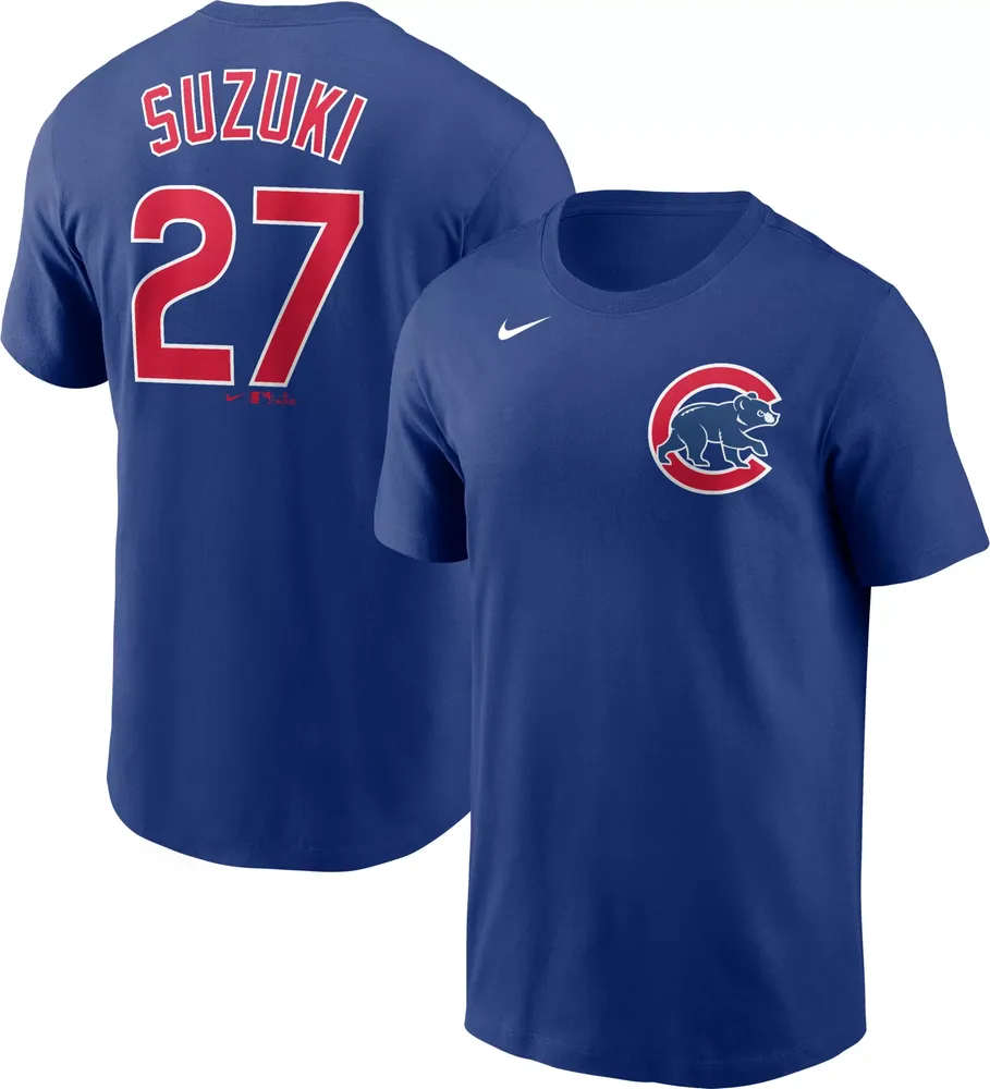 Nike Men's Chicago Cubs Seiya Suzuki #27 Blue T-Shirt