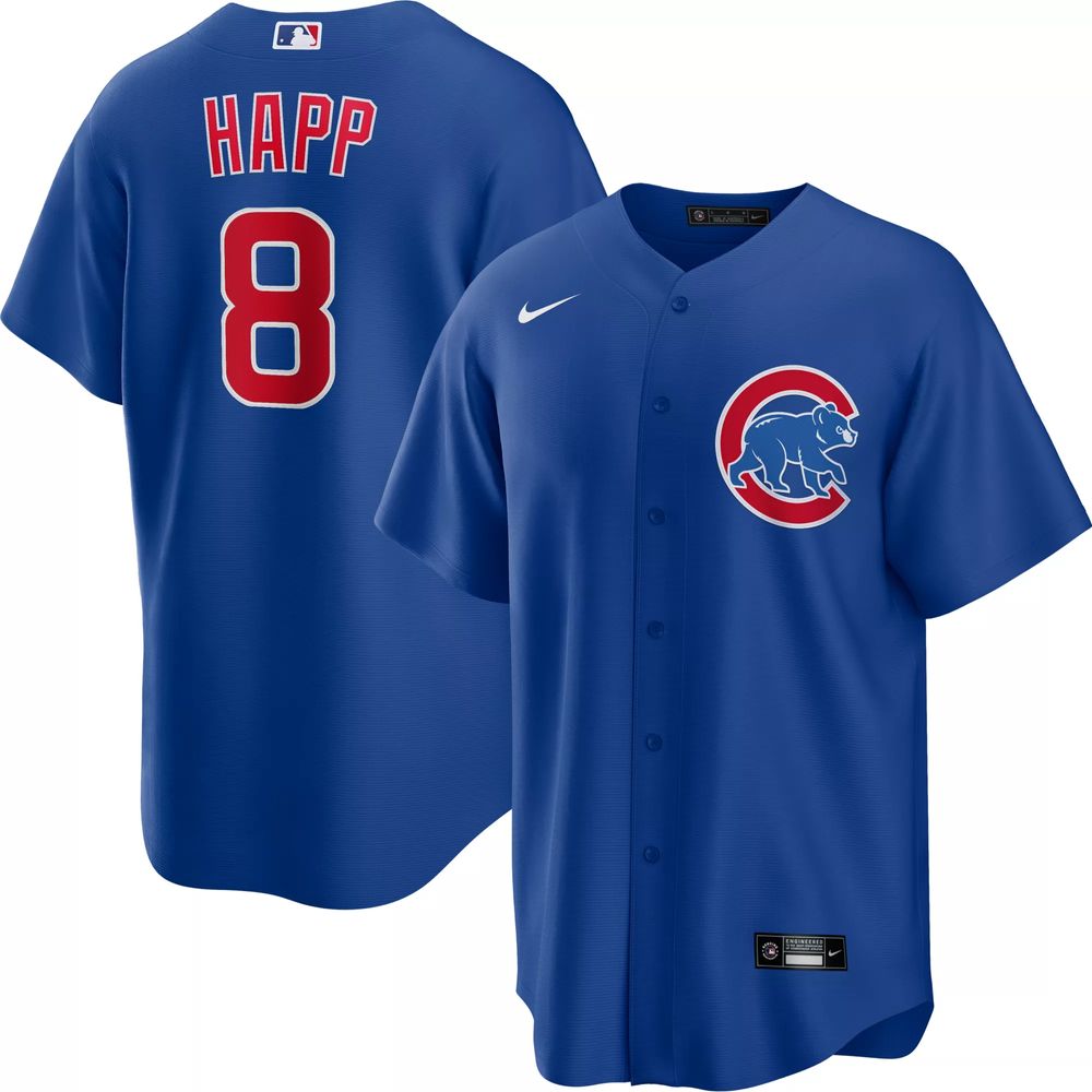 Dick's Sporting Goods Nike Men's Chicago Cubs Ian Happ #8 Royal Cool Base  Jersey