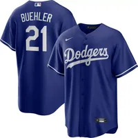 Nike Men's Los Angeles Dodgers Walker Buehler #21 Royal Cool Base Alternate Jersey