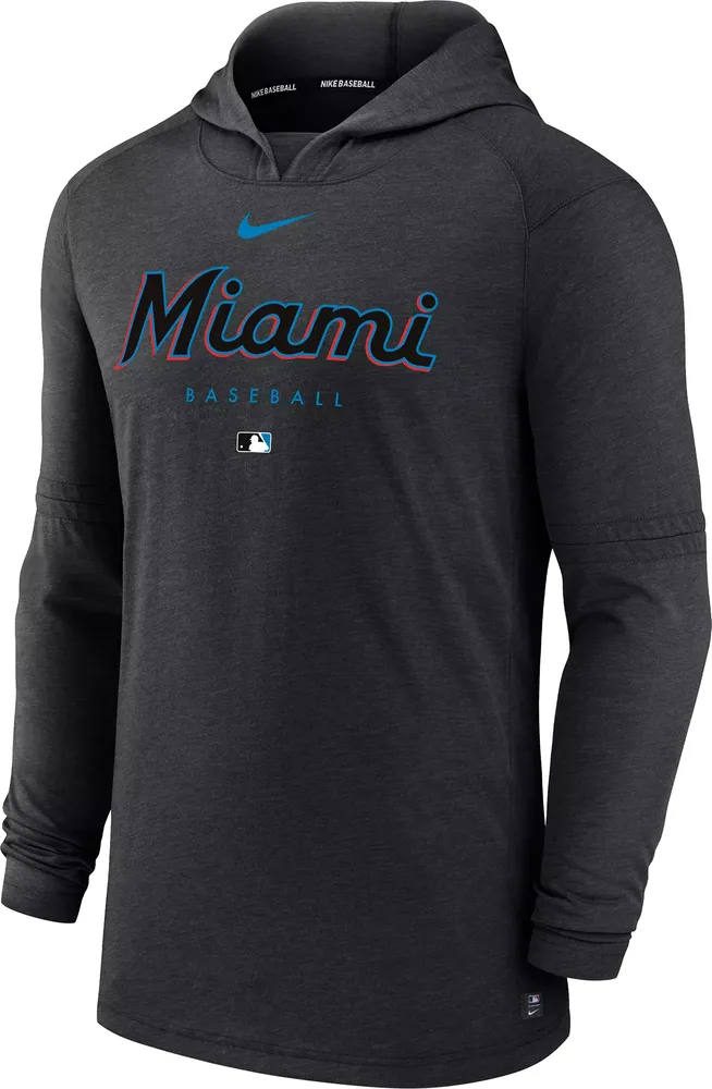 Nike Men's Miami Marlins Black Authentic Collection Dri-FIT Hoodie