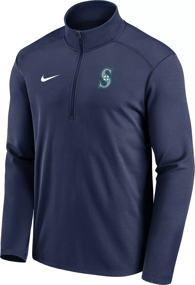 Nike Men's Seattle Mariners Navy Logo Pacer Half Zip Jacket