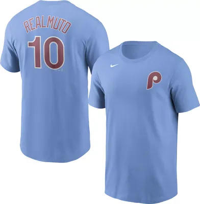 Nike Men's Philadelphia Phillies J. T. Realmuto #10 Light Blue T-Shirt