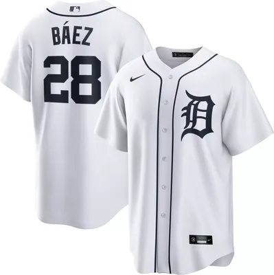 Nike Men's Detroit Tigers Javier Báez #28 White Home Cool Base Jersey