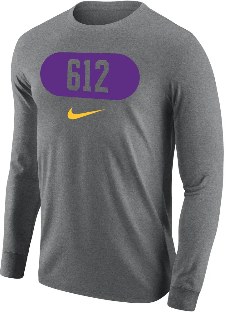 Nike Men's Minneapolis 612 Area Code Grey Long Sleeve T-Shirt