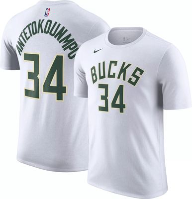 Nike Men's Milwaukee Bucks Giannis Antetokounmpo #34 White T-Shirt
