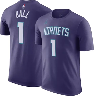 Nike Men's Charlotte Hornets LaMelo Ball #1 Purple T-Shirt