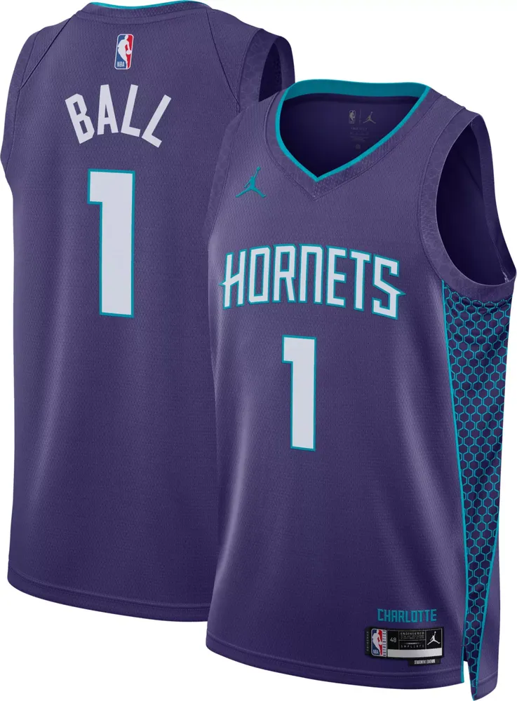 Jordan Men's Charlotte Hornets LaMelo Ball #1 Purple Dri-FIT Swingman Jersey