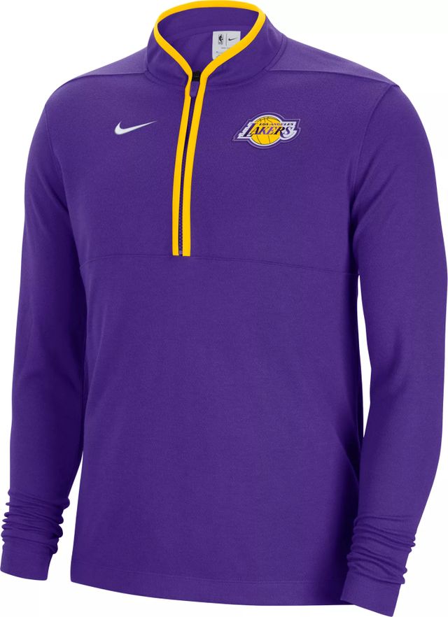 Men's Los Angeles Lakers Nike Gray Element Logo Performance Half-Zip Pullover  Jacket