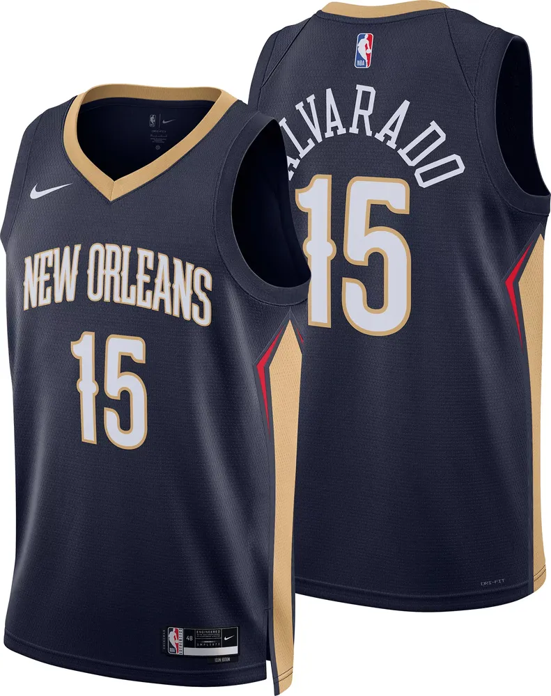 Nike Men's New Orleans Pelicans Jose Alvarado #15 Navy Dri-FIT Swingman Jersey