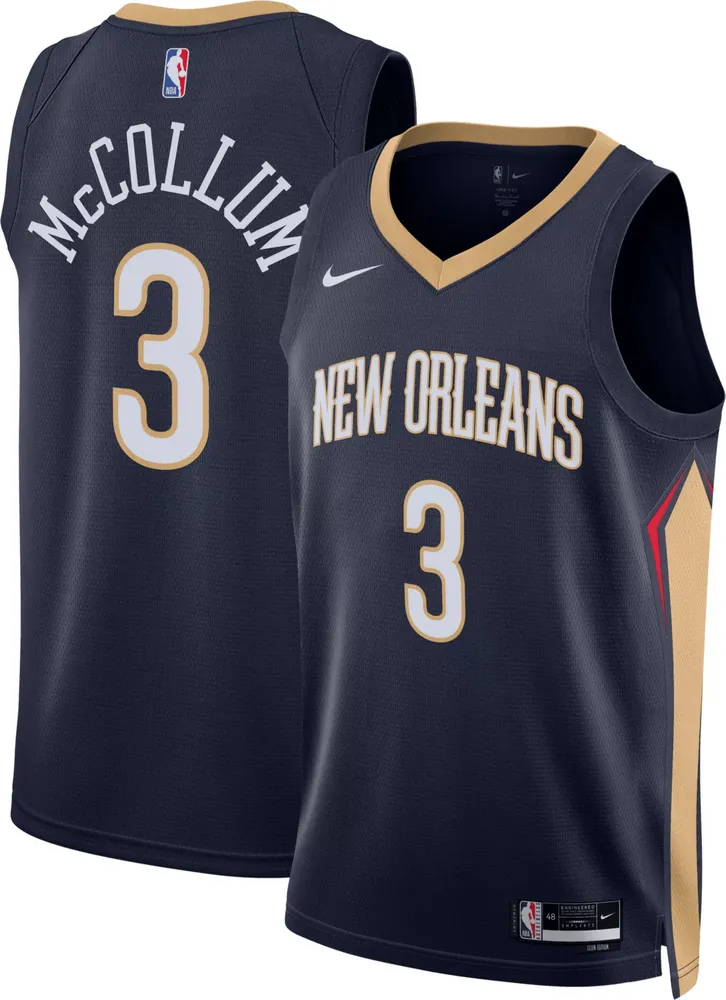 Nike Men's New Orleans Pelicans CJ McCollum #3 Navy Dri-FIT Swingman Jersey