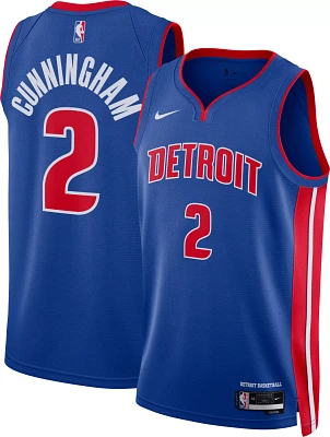 Nike Men's Detroit Pistons Cade Cunningham #2 Blue Dri-FIT Swingman Jersey