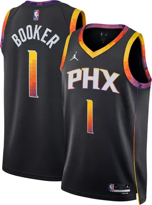 Jordan Men's Phoenix Suns Devin Booker #1 Black Dri-FIT Swingman Jersey