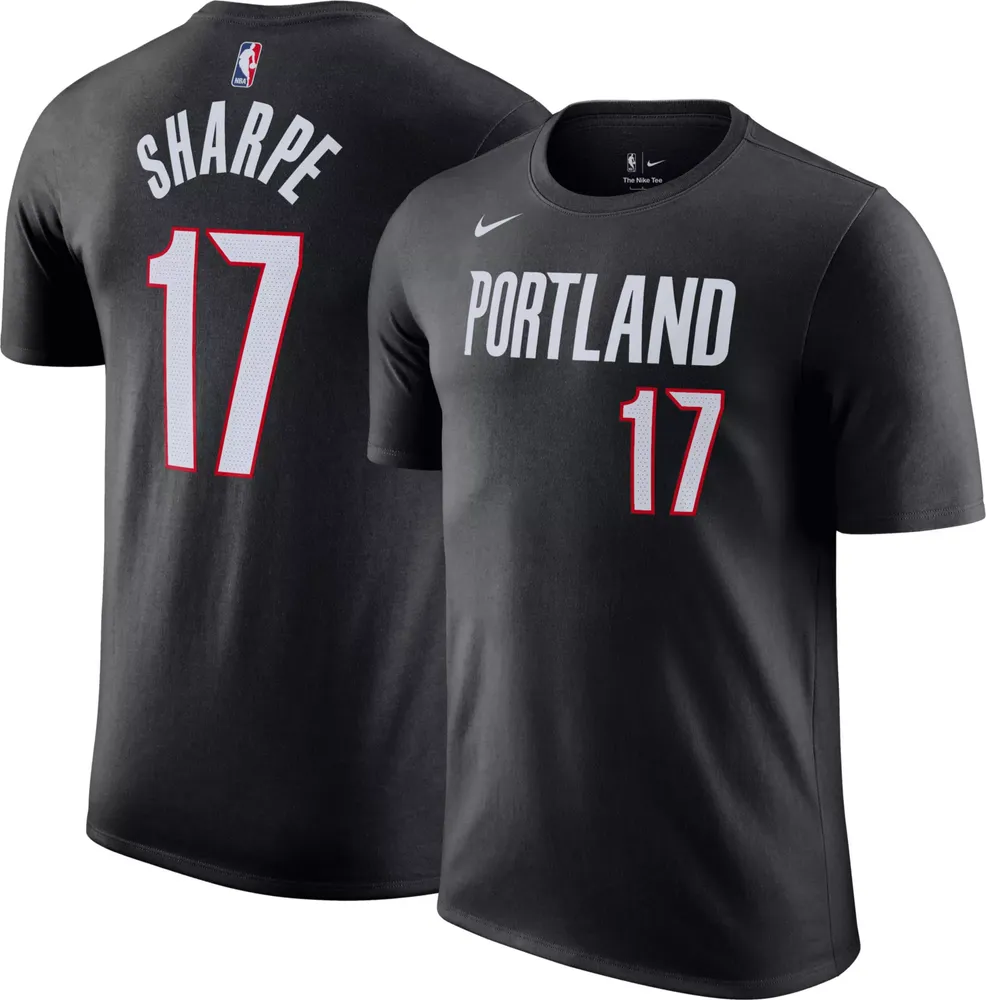 Nike Men's Portland Trail Blazers Shaedon Sharpe #17 Black T-Shirt