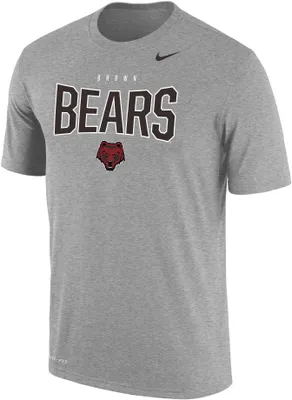 Nike Men's Brown University Bears Grey Dri-FIT Cotton T-Shirt