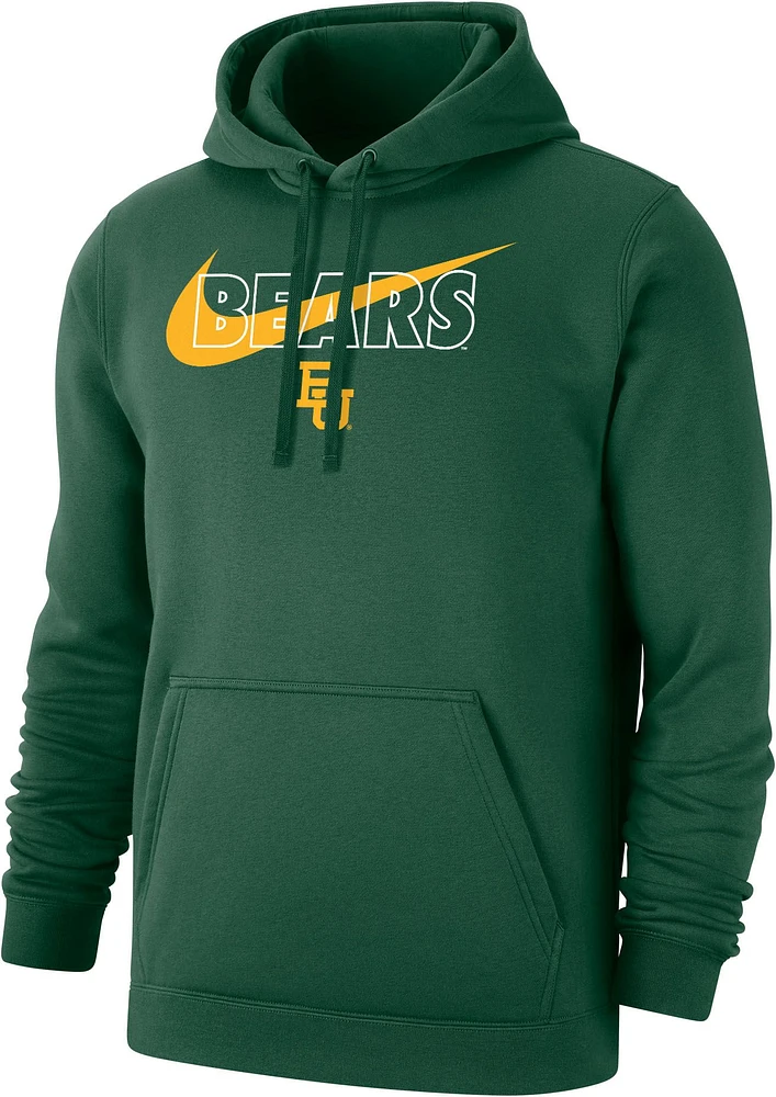 Nike Men's Baylor Bears Green Club Fleece Wordmark Pullover Hoodie