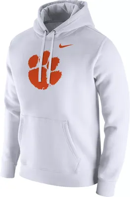 Nike Men's Clemson Tigers White Club Fleece Pullover Hoodie