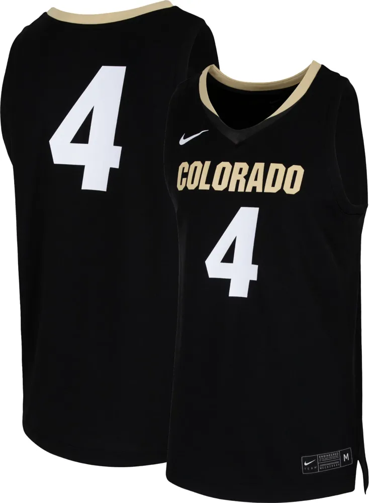Nike Men's Colorado Buffaloes #4 Black Replica Basketball Jersey