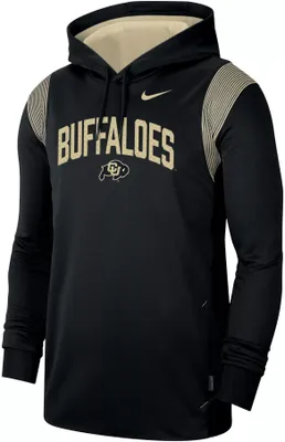 Nike Men's Colorado Buffaloes Black Therma-FIT Football Sideline Performance Pullover Hoodie