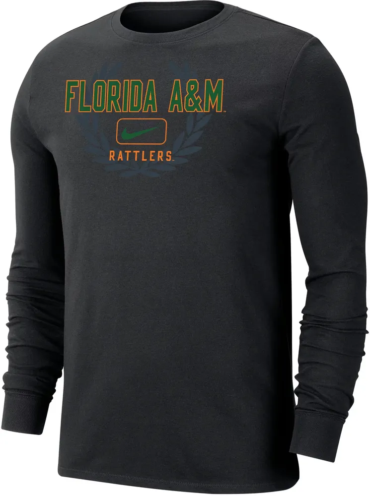 Nike Men's Florida A&M Rattlers Black Dri-FIT Cotton Name Drop Long Sleeve T-Shirt