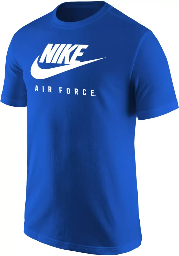 Nike Men's Air Force Falcons Blue Core Cotton Futura T-Shirt