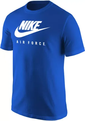 Nike Men's Air Force Falcons Blue Core Cotton Futura T-Shirt