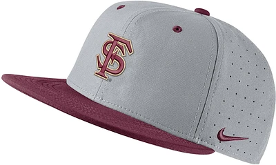 Nike Men's Florida State Seminoles Grey Aero True Baseball Fitted Hat