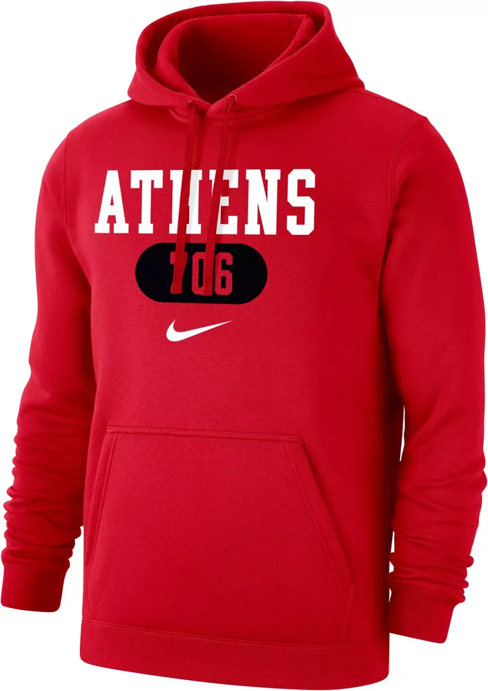 Nike Men's Georgia Bulldogs Red Athens 706 Area Code Club Fleece Pullover Hoodie